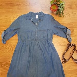 Chambray Maternity Dress